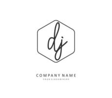 dj Initiale Brief Handschrift und Unterschrift Logo. ein Konzept Handschrift Initiale Logo mit Vorlage Element. vektor