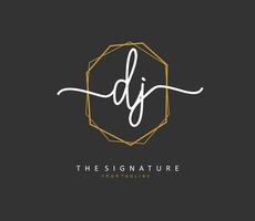 dj Initiale Brief Handschrift und Unterschrift Logo. ein Konzept Handschrift Initiale Logo mit Vorlage Element. vektor