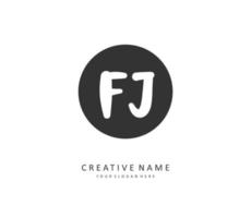 fj Initiale Brief Handschrift und Unterschrift Logo. ein Konzept Handschrift Initiale Logo mit Vorlage Element. vektor