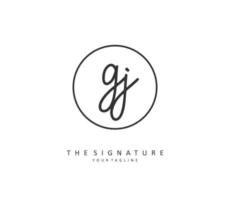 gj Initiale Brief Handschrift und Unterschrift Logo. ein Konzept Handschrift Initiale Logo mit Vorlage Element. vektor