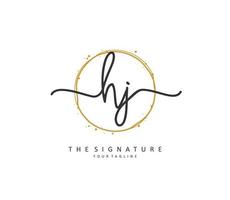 hj Initiale Brief Handschrift und Unterschrift Logo. ein Konzept Handschrift Initiale Logo mit Vorlage Element. vektor