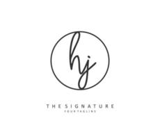 hj Initiale Brief Handschrift und Unterschrift Logo. ein Konzept Handschrift Initiale Logo mit Vorlage Element. vektor