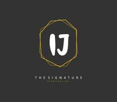 ij Initiale Brief Handschrift und Unterschrift Logo. ein Konzept Handschrift Initiale Logo mit Vorlage Element. vektor