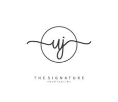 uj Initiale Brief Handschrift und Unterschrift Logo. ein Konzept Handschrift Initiale Logo mit Vorlage Element. vektor