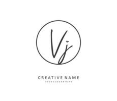 vj Initiale Brief Handschrift und Unterschrift Logo. ein Konzept Handschrift Initiale Logo mit Vorlage Element. vektor