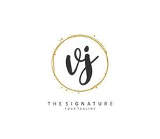 vj Initiale Brief Handschrift und Unterschrift Logo. ein Konzept Handschrift Initiale Logo mit Vorlage Element. vektor