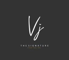 vj Initiale Brief Handschrift und Unterschrift Logo. ein Konzept Handschrift Initiale Logo mit Vorlage Element. vektor