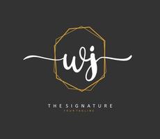 W J Initiale Brief Handschrift und Unterschrift Logo. ein Konzept Handschrift Initiale Logo mit Vorlage Element. vektor