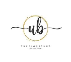 u b ub Initiale Brief Handschrift und Unterschrift Logo. ein Konzept Handschrift Initiale Logo mit Vorlage Element. vektor