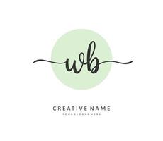 w b wb Initiale Brief Handschrift und Unterschrift Logo. ein Konzept Handschrift Initiale Logo mit Vorlage Element. vektor