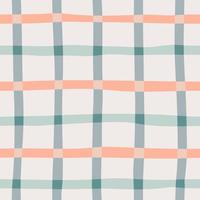 naiv nahtlos kariert Gekritzel Stil Muster im natürlich Farben auf ein Licht Hintergrund. kreativ minimalistisch modisch Boho Hintergrund Design zum Kinder. abstrakt kindisch modisch Gingham Plaid. vektor