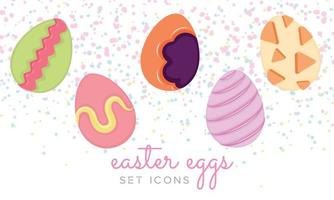 traditionell farbig Ostern Eier Symbole einstellen Vektor
