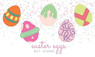 traditionell farbig Ostern Eier Symbole einstellen Vektor