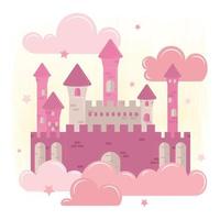 isoliert magisch Schloss Wolken und Sterne Vektor