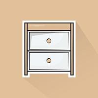 illustration av bedside tabell i platt design vektor