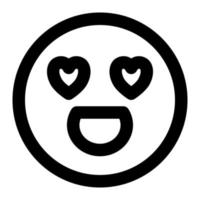 fallen Liebe Gesichts- Ausdruck Gliederung Symbol von Emoticon vektor