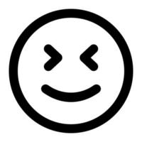 Super Lächeln Gesichts- Ausdruck Gliederung Symbol von Emoticon vektor