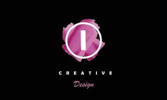 ich Brief Logo Design Symbol mit elegant Rosa Wasser Farbe Bürste. kreativ modisch Vektor Logo Design. eps