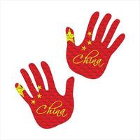 China Flagge Hand Vektor