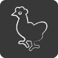 ikon kyckling. relaterad till inhemsk djur symbol. enkel design redigerbar. enkel illustration vektor