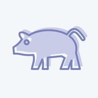 Symbol Schwein. verbunden zu inländisch Tiere Symbol. einfach Design editierbar. einfach Illustration vektor