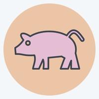 Symbol Schwein. verbunden zu inländisch Tiere Symbol. einfach Design editierbar. einfach Illustration vektor