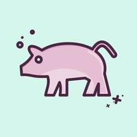 Symbol Schwein. verbunden zu inländisch Tiere Symbol. einfach Design editierbar. einfach Illustration vektor
