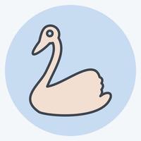 ikon svan. relaterad till inhemsk djur symbol. enkel design redigerbar. enkel illustration vektor