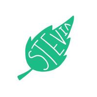 Stevia unterzeichnen. Nein hinzugefügt Zucker, natürlich Süßstoff. gesund Essen Konzept Symbol. vektor