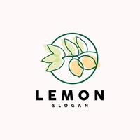 Zitrone Logo, luxuriös elegant minimalistisch Design, Zitrone frisch Obst Vektor zum Saft, Illustration Vorlage Symbol