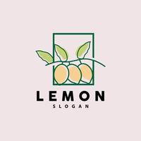 citron- logotyp, lyxig elegant minimalistisk design, citron- färsk frukt vektor för juice, illustration mall ikon