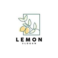 citron- logotyp, lyxig elegant minimalistisk design, citron- färsk frukt vektor för juice, illustration mall ikon