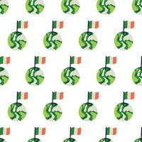 Heilige Patrick's Tag Vektor nahtlos Muster mit Grün Erde Irland Flagge