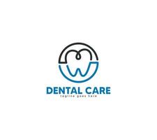 Dental Logo Design auf Weiß Hintergrund, Vektor Illustration.