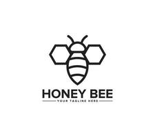 Honig Biene Logo auf Weiß Hintergrund, Vektor Illustration.