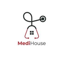 medizinisch Haus oder Zuhause Klinik Gesundheit Pflege Logo Design auf Weiß Hintergrund, Vektor Illustration