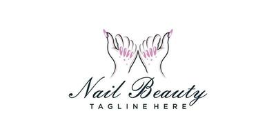 Logo Nagel Schönheit oder Nagel Polieren Symbol Logo Design zum Schönheit Salon mit einzigartig Konzept Prämie Vektor