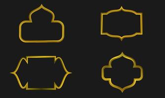 uppsättning av islamic prydnad ram form design vektor mall. islamic bagde emblem. arabicum abstrakt element