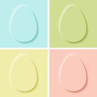 uppsättning av påsk ägg i papper skära stil. vår pastell färger. vektor illustration.