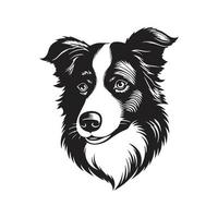 gräns collie hund, vektor begrepp digital konst, hand dragen illustration