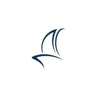 Segelboot-Logo-Symbol, das durch das Wasser bricht