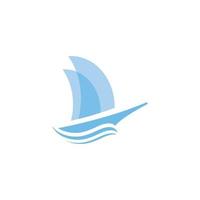 Segelboot-Logo-Symbol, das durch das Wasser bricht