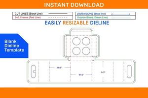 Kaffee Tasse tragen Box mit Griff sterben Schnitt Vorlage und 3d Box leer Dieline Vorlage vektor