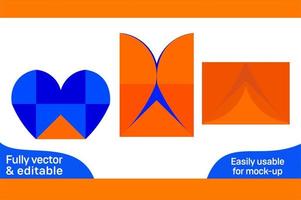 hjärta formad kuvert Död linje mall och 3d kuvert design 3d låda vektor