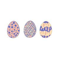 Ostern einstellen von gemalt Eier. Ostern Urlaub Zeichnungen oder Aufkleber Sammlung zum Postkarten und Dekor. vektor