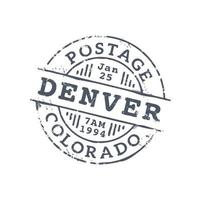 denver colorado porto märke, post posta runda täta vektor