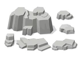 graue felsen und steine elemente in verschiedenen formen vektor