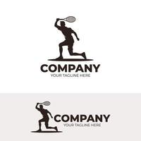 tennis spelare logotyp design inspiration vektor