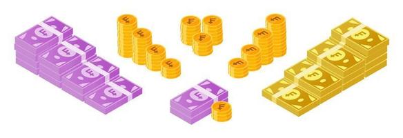 schweizerisch Franc Geld und Münze bündeln einstellen