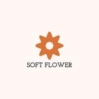 das Blumen- Logo ist ein Oktagramm im Orange Farbe. vektor